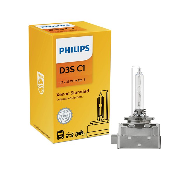 Philips 42302C1 D3S Standard Xenon HID Headlight Bulb, 1 Pack