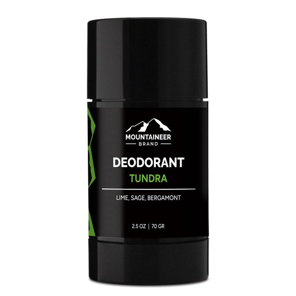Mountaineer Brand All Natural Deodorant Stick by Mountaineer Brand | Stay Fresh With Safer Ingredients | 2.5 oz Tundra (Lime & Sage)