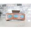 Generic Long brown faux leather effect turquoise blue native tribal hair claw clip