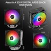 Thermalright Assassin X 120R Digital ARGB Black CPU Cooler, Digital Screen Top Cover, TL-P12-S PWM Quiet Fan CPU Air Cooler, Computer Heatsink Cooling, Support AM4/AM5,Intel LGA1851/1700/115X/1200