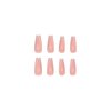 MISUD Long Press on Nails Coffin Fake Nails French Tip False Nails Glitter Glue on Nails Ballerina Acrylic Nails Pink Artificial Nails with Design for Women and Girls 24Pcs