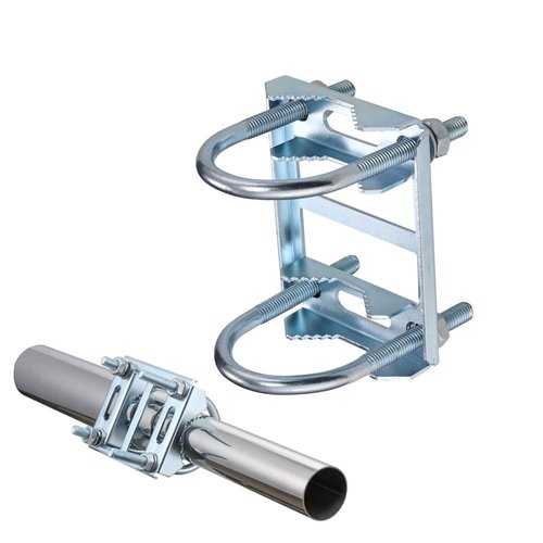 Starlink Mounting Clamps - Antenna Pole Bracket Adapter with U-Bolt, Compatible with Antenna Mast up to 2in O.D., Durable & Easy Installation for Secure Mounting