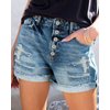 SANMM Jean Shorts for Women Casual Plus Size Stretch Denim Shorts High Waisted Ripped with Pocket(Light Blue,XL)
