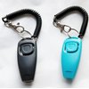 Pet Training Clicker Whistle with Wrist Strap - Dog Training Clickers (Black + Blue)