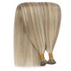 YoungSee I Tip Hair Extensions Human Hair Blonde Itip Human Hair Extensions Blonde with Dark Ash Blonde Highlights Blonde I Tips Real Hair Extensions 18 Inch 60 Strands 50g Pre Bonded Hair Extensions
