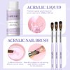 SAVILAND Acrylic Nail Kit for Beginners: Professional Nails Kit Acrylic Set 15g Clear/White/Pink Acrylic Powder and Liquid Monomer Set with Acrylic Nail Brush Nail Forms Dappen Dish Gift Set