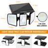 EverBrite Solar Outdoor Lights, 128 LED 7000K Solar Motion Sensor Lights, 3 Heads Security LED Flood Light, 270° Wide Lighting, IP65 Waterproof, Wall Light for Yard Patio Garden Pathway Porch