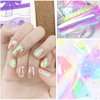 JCAKES 20 Rolls 2 Boxes Iridescent Cellophane Nail Foil Glass Broken Sheets Holographic Reflective Stickers Laser Nail Designs Stickers Rainbow Nail Art Foil Nail Decoration