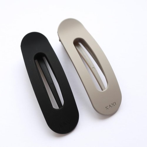KAXI Lay Down Hair Claw | Perfect for Thick & Thin Hair | Strong Clip Teeth | 2 Pack (Black & Grey)