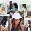 AynnQueen Baseball Cap with Hair Extensions for Women Adjustable Hat with Synthetic Wig Attached 24inch Long Wavy Hair Black Baseball Cap (Ash Blonde)