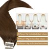 Loxxy 22Inch Invisible Tape in Hair Extensions Human Hair Double Sided Pu Remy Human Hair Tape in Extensions Thick Tape on Human Hair Extensions #4 Dark Brown 20Pieces 50Gram Per Pack