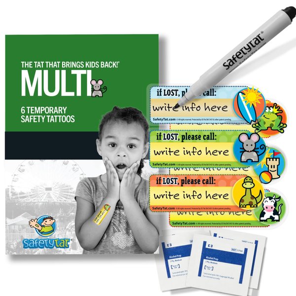 SafetyTat Child ID Tattoos (Multi-Design 6pk)