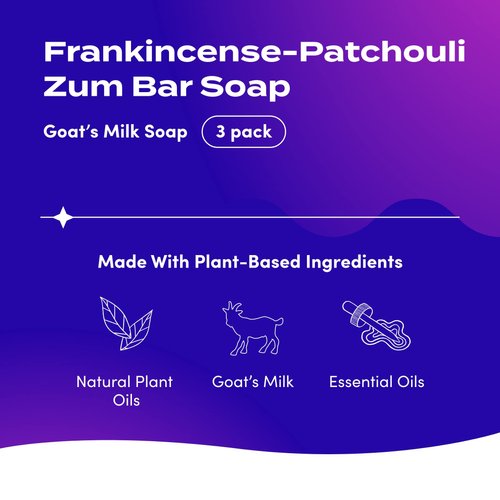 Zum Bar Goat's Milk Soap - Fresh Blends - Sea Salt, Sandalwood-Citrus, Lemongrass, Patchouli-Orange, Lavender-Rosemary, Lavender-Mint - 3 oz (6 Pack)