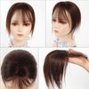 VIJIGIA Clip in Bangs Hair Toppers for Women Real Human Hair, 10 inch 3D French Bangs Women Hair Toppers for Thinning Hair, Clip in Hair Topper Top Hair Extensions, Standard Base 2.5"x3", Brown