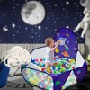 LOJETON Kids Ball Pit, Pop Up Children Play Tent, Toddler Ball Pool Baby Crawl Playpen with Basketball Hoop, Portable Toys for Girls Boys, 4 ft / 120 cm, Balls Not Included, Spaceship