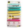 Smart Design Non Scratch Scrub Sponge with Bamboo Odorless Rayon Fiber - Set of 9 - Ultra Absorbent - Soft and Scrubber Side - Cleaning, Dishes, and Hard Stains - Vibrant - Yellow, Green, Pink
