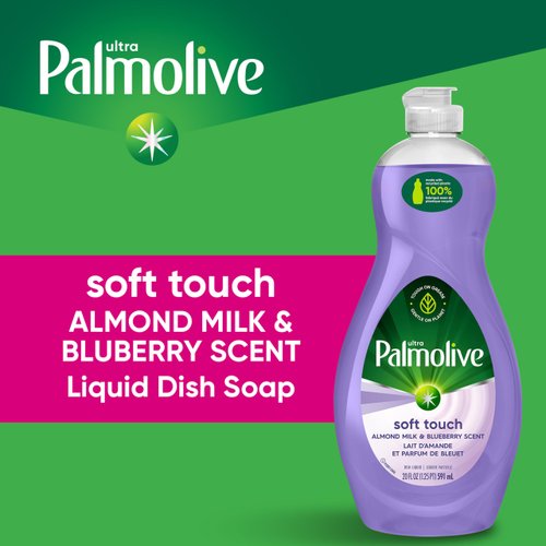 Palmolive Ultra Soft Touch Dish Soap, Almond Milk & Blueberry 20 fl oz, Packaging May Vary