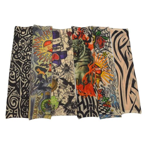 Hmxpls 6 Pcs Tattoo Compression Sleeve, Arm Sleeves Tattoo, Tatto Sleeve Covers, Temporary Tattoo Sleeves, Sunscreen Sleeves.