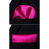 Mens Solid Pink Tie Classic 3.4" width Necktie and Pocket Square Set with Gift Box by HISDERN,Deep Pink,One Size