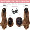 Ponytail Extensions 20 Inch Long Curly Wavy Ponytail Extension Claw Jaw Clip in Wave Honey Blonde Highlights Ponytail Drawstring Hairpiece Synthetic Body Curled Pony Tail for Women Girls(5.82OZ)…