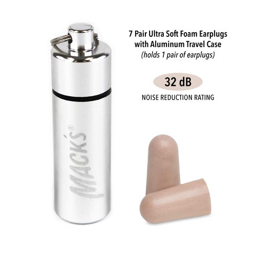 Mack’s Ultra Soft Foam Shooting Earplugs, 7 Pair with Travel Case – 32 db High NRR, Comfortable Ear Plugs for Hunting, Tactical, Target, Skeet and Trap Shooting