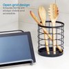 iDesign Wire Utensil Holder for Kitchen Counter, The Austin Collection - 6" x 6" x 7", Matte Black