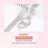 WHIPPY Women Rhinestone Belt Silver Shiny Diamond Fashion Crystal Ladies Double O-Ring Waist Belt for Jeans Dresses Fit Waist Size 35-41 Inches