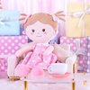 Onetoo First Baby Doll Cuddle Buddy Doll Soft Baby Doll Baby Dolls Plush Rag Doll Wear Kitty Costume PinkDress 14"（Milly Series）