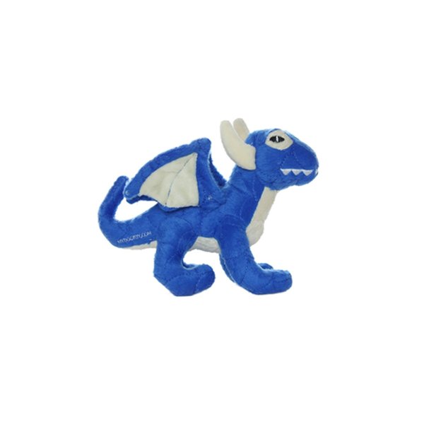 MIGHTY- Blue Junior Dragon - Squeaker-Multiple Layers. Made Durable, Strong & Tough. Interactive Play Dog Toy (Tug, Toss & Fetch). Machine Washable & Floats