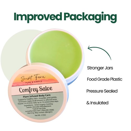 Comfrey Salve Herbal Balm Skin Body Care Ointment 2 oz