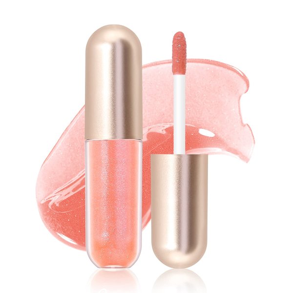 KISSIO Plumping Lip gloss,Shimmer and Cool,Make Lips Plump and Moisturizing,Lip Gloss contains Peppermint and Beeswax,Cruelty Free,0.19 oz (01#Lemonade)