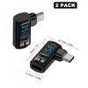 Danfetsoy Right Angle Type C to Lightning Adapter with Digital Display, 35W Fast Charge & Data Transfer Suitable for Laptop, iPhone, iPad, MacBook,etc (Black, 2pack)