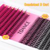 TDANCE DIY Lash Extension Kit Volume Lash Clusters 10D+20D D Curl Individual Lashes Lash Clusters Kit Thick Eyelash Extension Kit 280pcs Thin Band Cluster Lashes Lash Bond and Seal and Lash Tweezers