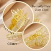 Yovic Fashion Rhinestone Butterfly Hair Clips Gold Hair Claw Clip Sparkly Butterflies Hair Jaw Clips 1Pcs Hair Accessories for Women and Girls (Butterfly Clip)