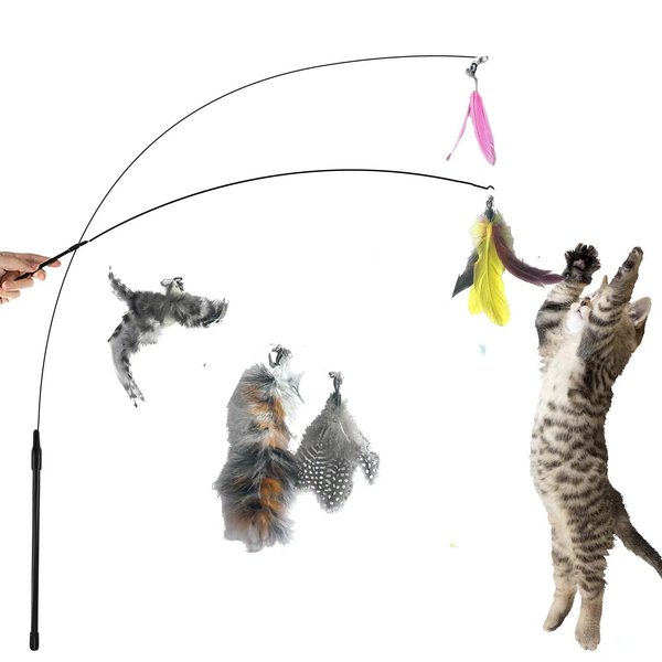 Madgern cat Toys Pure Feather Production Interactive cat Toys for Indoor Cats cat Toys for Cats Best Interest in Interactive cat Toys for Indoor Cats 1 Set