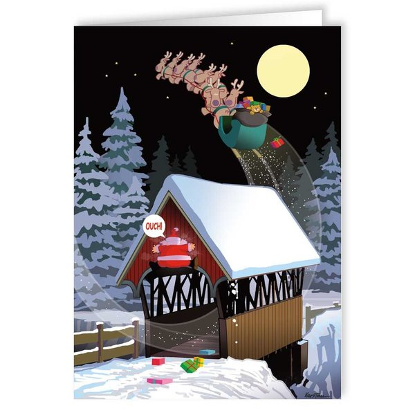 Stonehouse Collection - Christmas Cards Boxed with Envelopes, Funny Christmas Cards, Happy Holidays Cards, Funny Santa Holiday Greeting Card, Bulk Boxed Set of 18