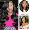 QTHAIR 14A Grade Brazilian Virgin Body Wave Hair Hair Bundle/Closure/Frontal 100% Unprocessed Brazilian Body Wave Human Hair Extensions (24", 4x4 Closure)