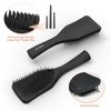SHINLEA Detangler Hair Brush for Wet & Dry Hair, No Tangle Wave-shaped Soft Bristle Hairbrush for Reduces Breakage, Lightweight Travel Brush Detangling All Hair Types, Black
