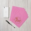 Wishop 100 Pieces Pink Thank You Merchandise Bags Party Gift Bags Candy Bags for Boutique, Retail, Gift Bags, Clothes, Party Favors (Pink/Gold, 6.3x7.9 Inches)