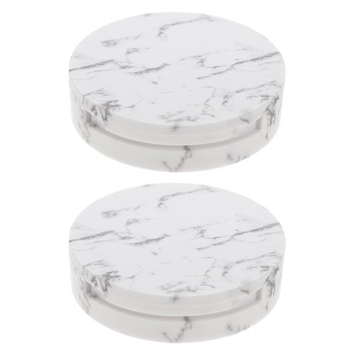 EXCEART Makeup Powder Container Pressed Powder Box 2Pcs Compact Cosmetic Powder Containers Makeup Empty Loose Powder Boxes (Assorted Color) Makeup Powder Puff