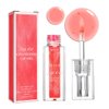 Magic Color Changing Lip Oil, Warm Change Lip Gloss, Nourishing Lip Glow Oil Upgraded Big Brush Head Moisturizing Lip Oil Long Lasting & Non-Sticky Primer Lip Tint (Red)