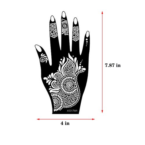 XMASIR 20 Sheets Henna Tattoo Kit Stencil for Hand, Temporary Airbrush Tattoo Stencils Arabian Tattoo Stickers Henna Templates for Body Paint Art (20Pcs-1)