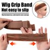 3 Pack Wig Grip Band for Women Girls,Wig Accessories for Women,Elastic Bands for Wig,Adjustable Velvet Wig Band for Keeping Wigs in Place, No-slip Wig Grip Headband (Brown)