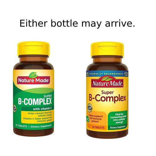 Nature Made Super B-Complex with Vitamin C and Folic Acid, 60 Tablets