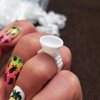 BTArtbox 300PCS Tattoo Rings Cups Disposable Glue Holder Plastic Tattoo Ink Pigment Ring Adhesive Makeup Rings Palette For Eyelash Extension Nail Art