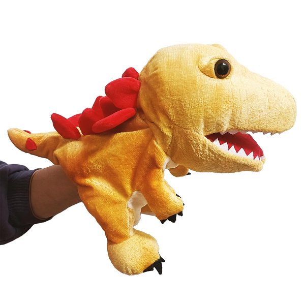 Glanzzeit Children's Hand Puppets, Dinosaur Shaped Hand Puppets, Realistic Plush Toys for Boys and Girls Performance Theatre, Birthday Gifts, Teaching, Interactive Games, Easter Gifts(Stegosaurus)