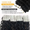 Tape in Hair Extensions Kinky Curly Remy Human Hair Extensions 14 inch 50g 20pcs 3C Curly Hair Extensions Tape ins Double Sided Seamless Adhesive Glue in Real Natural Hair Extensions for Black Women