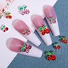 40 Pcs Cherry Nail Charms for Acrylic Nails - Mixed Gold and Silver 3D Alloy Rhinestone Shinny Nail Charms for Acrylic Nails DIY Nail Decoration for Gel Nails