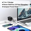 TRAVEL DEPOT 7 in 1 Travel Adapter Worldwide w/GaN 45W, 2 USB-A (15W), 3 USB-C (45W), 2 AC Outlets, Safety Certified International Plug Adapter for Universal Laptop, Phone, Camera for US, EU, UK, AU
