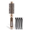 ZIBARBER Small Round Brush with Boar Bristle, Thermal Ceramic & Ionic Roller Hair Brush for Blow Drying, Curling&Straightening, Heat Styling + 4 Sectioning Hair Clips (Barrel 1 Inch)